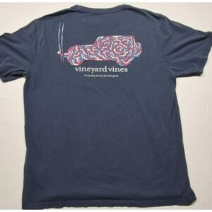 Vineyard Vines women's navy Jeep themed short sleeve pocket graphic t-shirt sz M